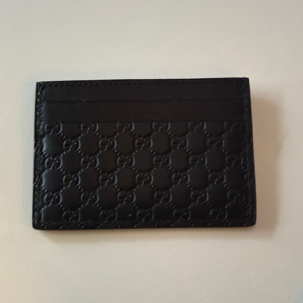 Gucci Embossed Black Card Holder
